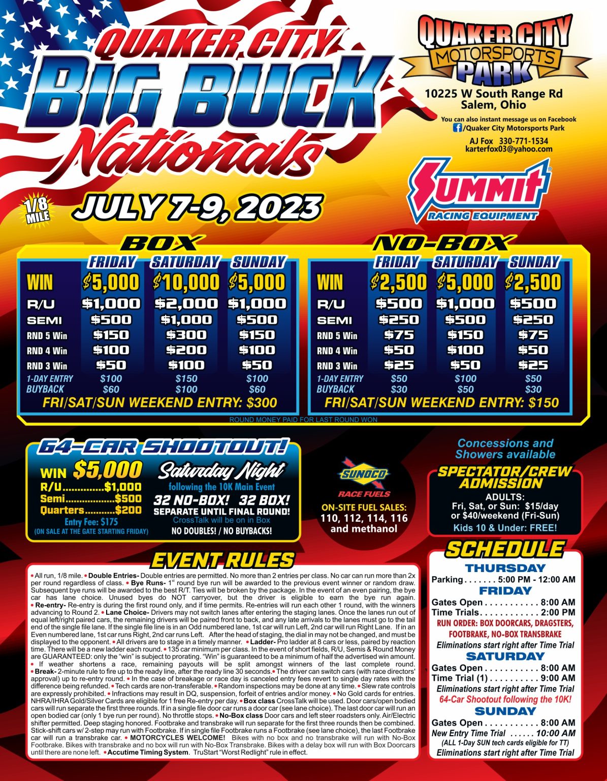 2023 Big Buck Nationals July 79 Quaker City Motorsports Park