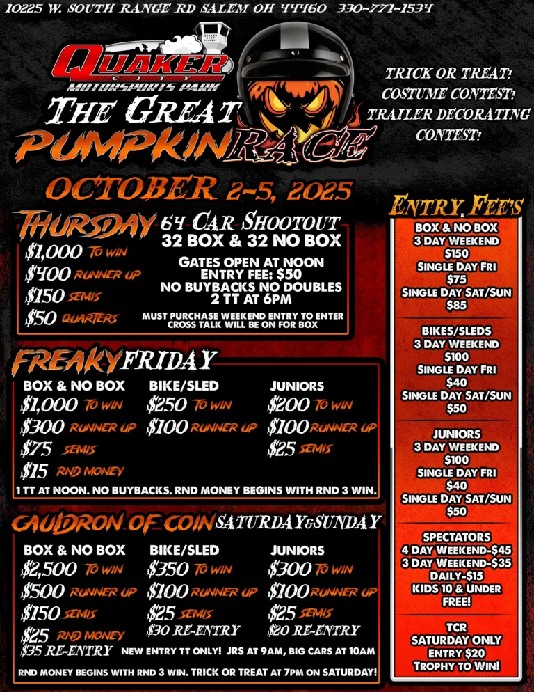 2025 The Great Pumpkin Race at Quaker City Motorsports Park.