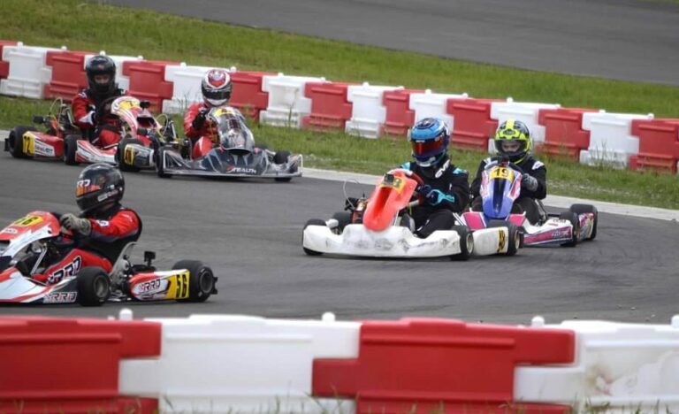 Keegan Widmyer Chases AJ Roderick in First Place at the Inaugural Round of the Quaker City Karting Series.